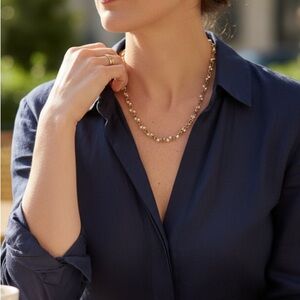 Vintage Napier Gold-Tone Chain and Faux Pearl Necklace – Classic 1980s Signed